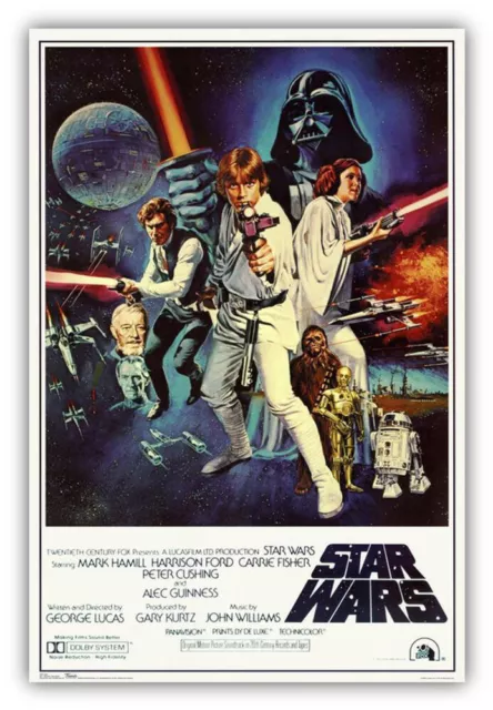 Calcomanía de vinilo en forma de póster de película clásica de Star Wars