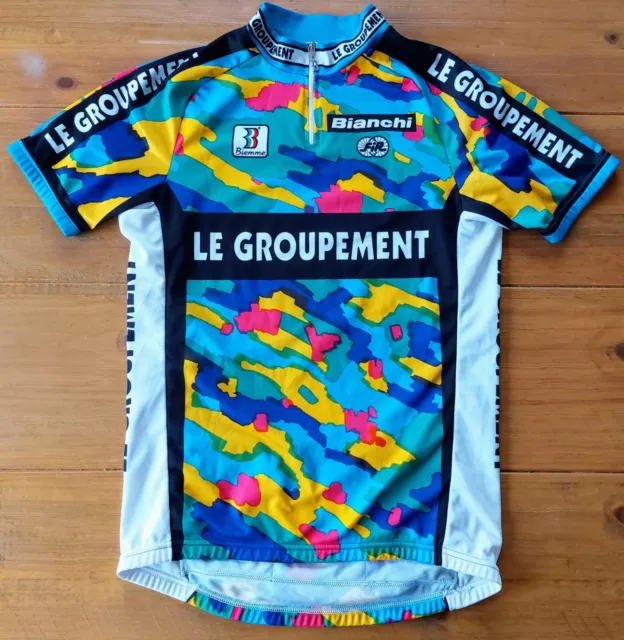 Vintage Original 1995 Biemme Le Groupement Bianchi Radtrikot