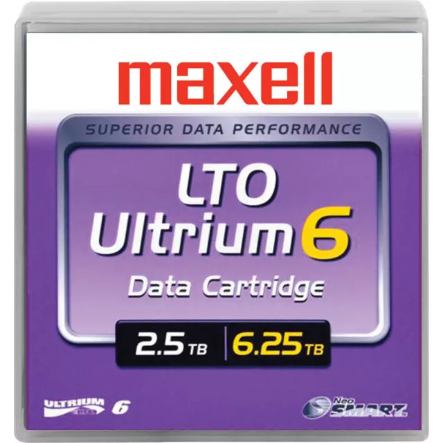 maxell LTO-6 Ultrium Data Cartridge Tape Media 2.5TB 6.25TB Compressed 3W22T NEW