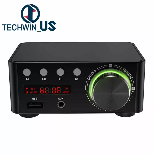 Mini Power Amplifier Bluetooth 5.0 Power Amplifier HiFi Digital Audio Amp