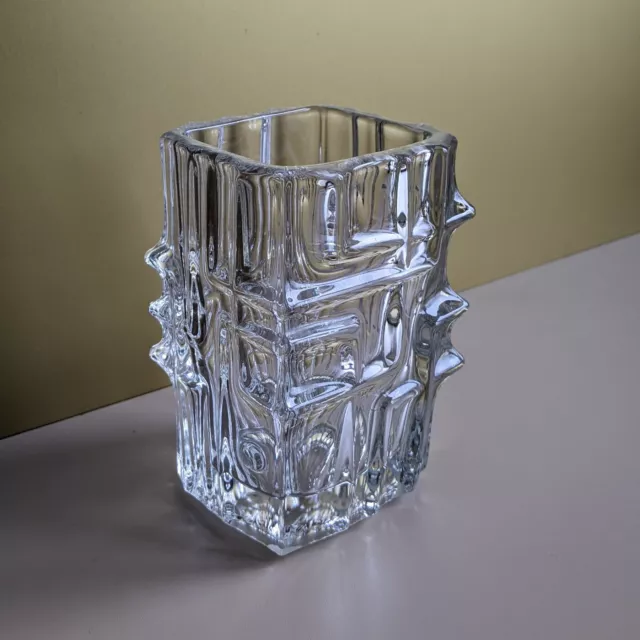 Mid Century Rosice Sklo Union Glass Brutalist Vase By Vladislav Urban Czech 1968