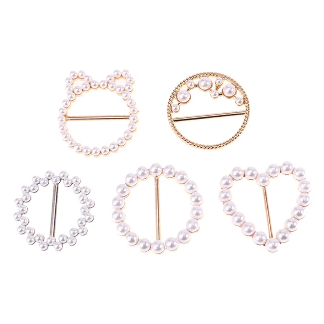 5 Pcs Anneau De Boucle De Châle Boucle Décorative Fausses Perles Écharpe En Soie