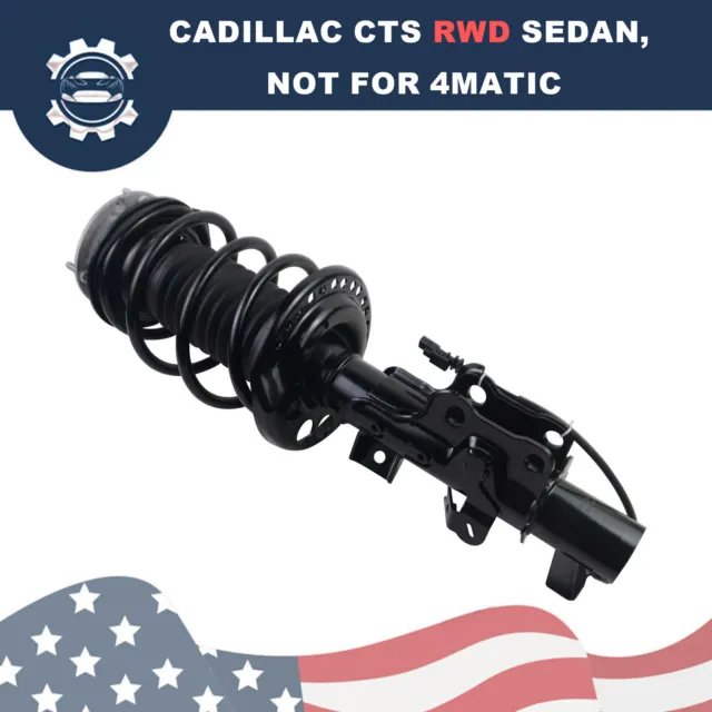 Front Left Shock Strut Coil Spring for Cadillac CTS RWD 2015-2019 with Electric