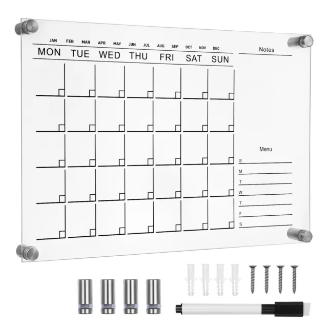 Acrylic Dry Erase Board Monthly Planner for Home & Office-ON