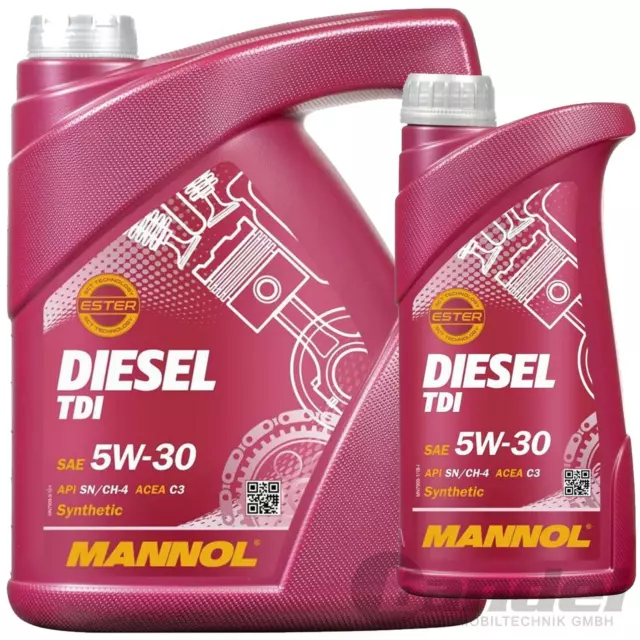 6 Liter 5W30 MOTORÖL MANNOL DIESEL TDI 5W-30 passend für VW 505.01 505.00 502.00