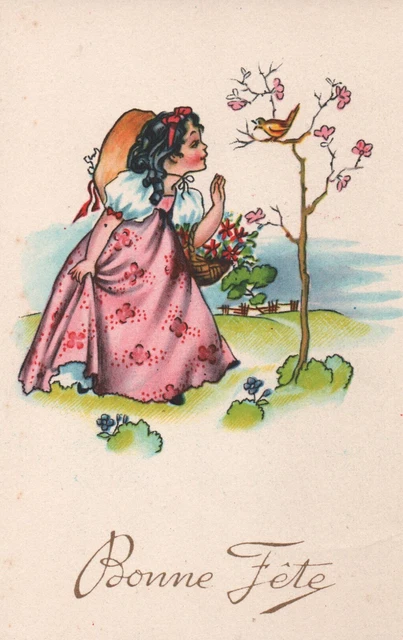 Portrait d'une petite fille aux fleurs de Violettes, daté 18