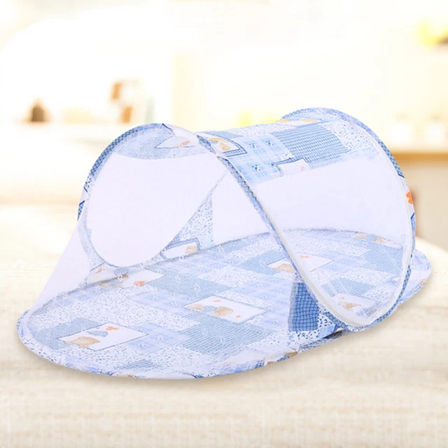 Ropa de cama plegable para cuna para recién nacido (azul)