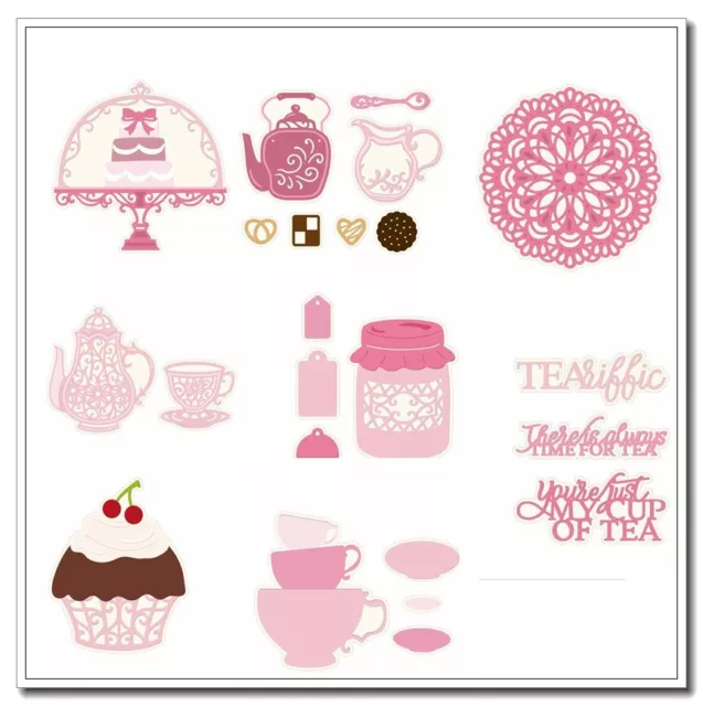 Afternoon tea Mixed Metal Cutting Dies Stencil Scrapbook Embossing Handcrafts