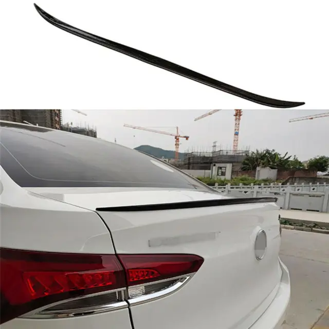 Universal Gloss Black 125cm Car Rear Roof Lip Spoiler Tail Trunk Wing Sticker PU