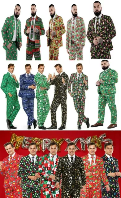 New MENS ADULTS NOVELTY CHRISTMAS SUIT Costumes Xmas Party Suit NOVELTY FESTIVE