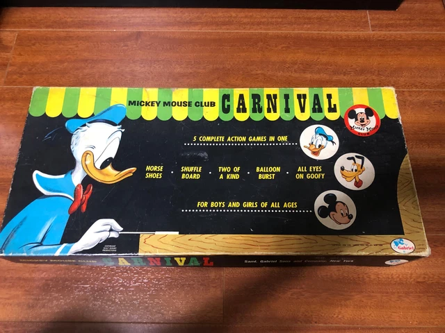 Mickey Mouse Club Carnival Vintage 1956 Disney Board Game RARE Gabriel