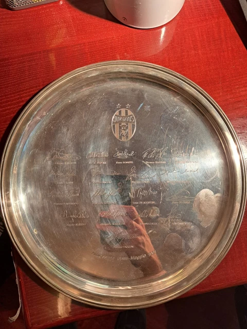 Piatto In Argento 800 con Firme giocatori Juventus 1990/91