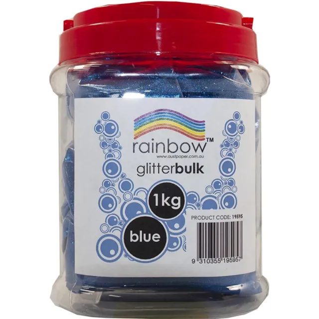 Blue Fine Glitter Bulk 1Kg In Jar Rainbow - Free Post