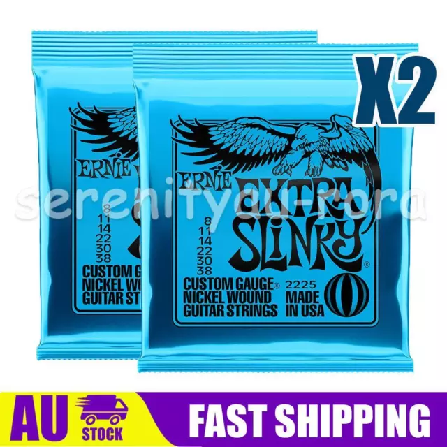 2X For Ernie Ball Extra Slinky 2225 8-38 Electric Guitar Strings String Set AU