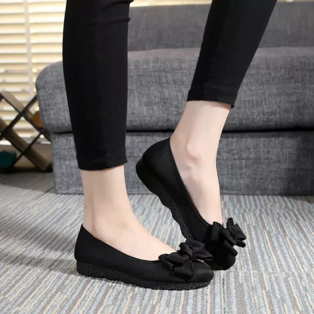 Women's flats Ballerina Shoes ballet Slip On Bow Round Toe