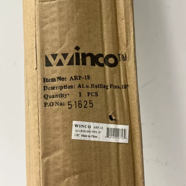 Winco - ARP-18 - 18 in Aluminum Rolling Pin 2