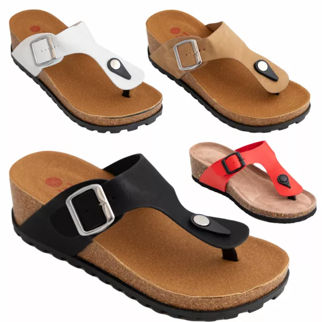 Sandales Femmes Tongs Compensé Confortable Été Casual Chaussons Sabot Mer SD0749