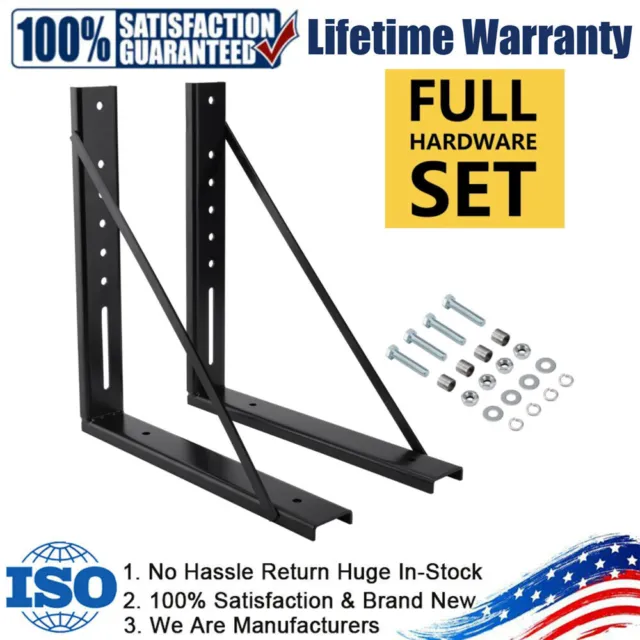 New Welded Structural Truck Tool Box Mounting Brackets Kit Black 18.5 x 18 Inch