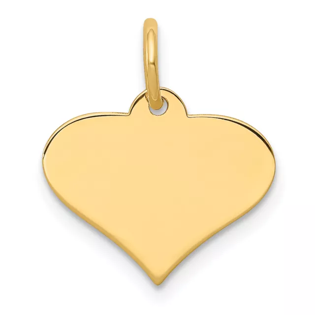 14k Plain .009 Gauge Engraveable Heart Disc Charm XM565/09
