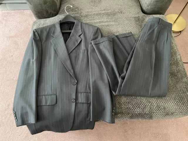 Burberrys Mens WOOL Stripe 2 Btn Blazer/Suit Jacket & Pants