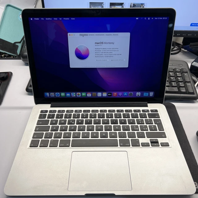 MacBook Pro 13.3" 2015 8GB RAM 128GB SSD, Intel Dual Core i5 5ª Gen. 2.7 GHz