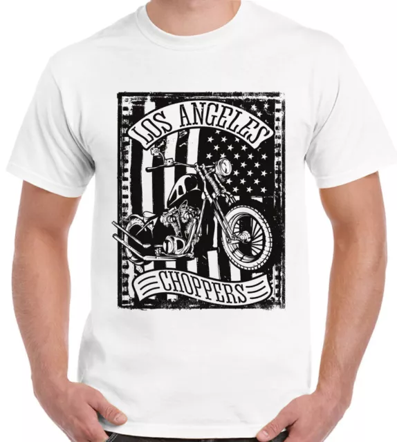 Biker T-Shirt Los Angeles Choppers da Uomo Custom Moto Bici Moto