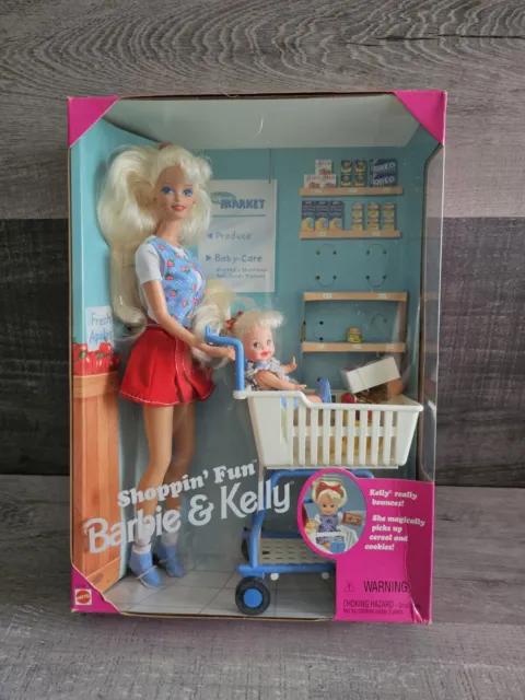 Vintage Shoppin' Fun Barbie & Kelly Dolls Playset 1995 Mattel 15756 NRFB New