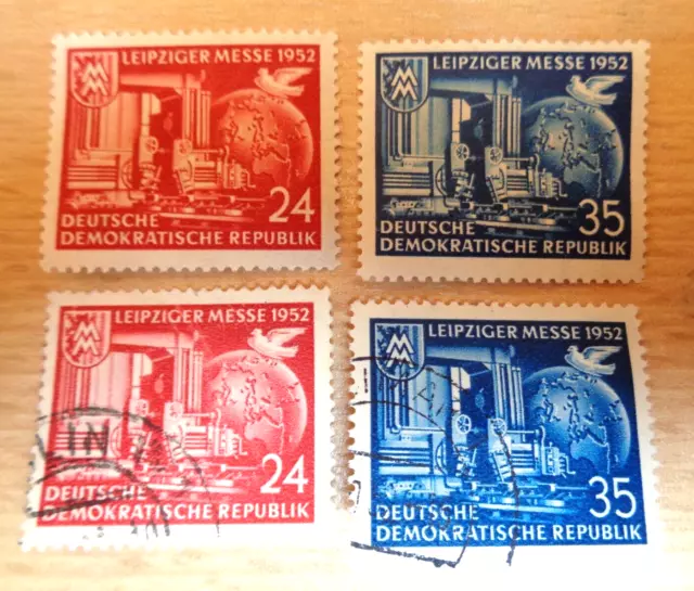 Ddr 1952 Marken 2 X Satz Leipziger Herbstmesse Postfrisch/Gestempelt