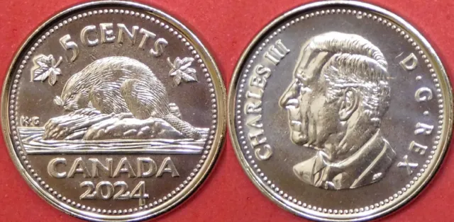 Brilliant Uncirculated 2024 Canada 5 Cents From Mint's Roll