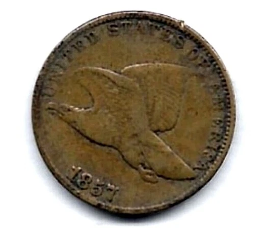 US Coin 1857 Flying Eagle Cent Copper Key Date KM# 85*