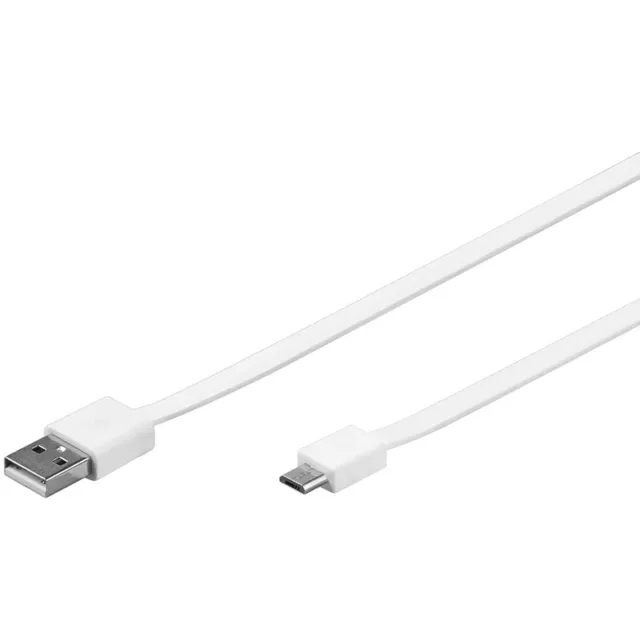 USB 2.0 Hi-Speed Kabel USB A Stecker zu USB Micro B Stecker 1,0m Weiss Flach