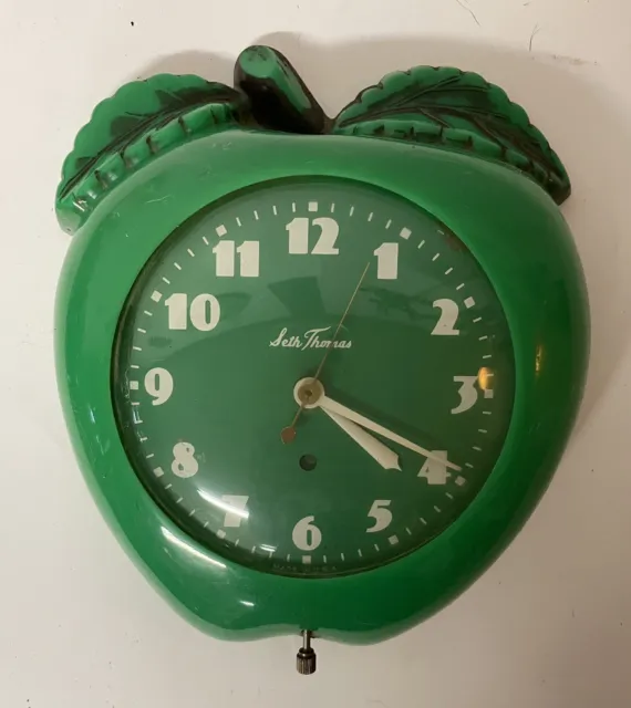 Vintage Seth Thomas Green Apple Wall Clock Parts Only