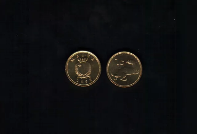 Malta 1 Cent KM-93 1998 x 1 Pcs Weasel Pre euro UNC Maltese World Currency Coin
