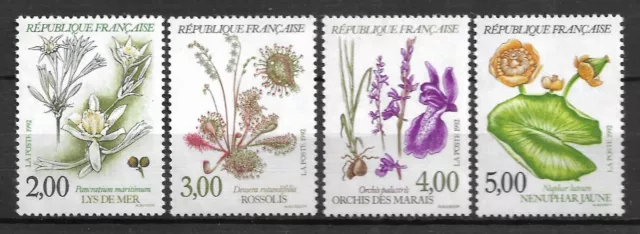 FRANCE 1992 n° YT 2766-2769 MNH ** Nature de France, fleurs des étangs & marais