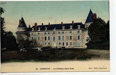DORMANS - Marne - CPA 51 - belle carte toilée couleur - le Chateau 3 - vaches