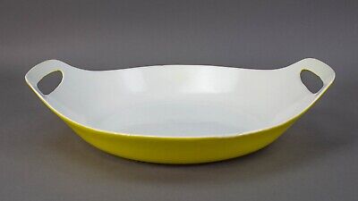 Copco Denmark Michael Lax Yellow Enamel Cast Iron Round Paella Pan Vintage 16.5"