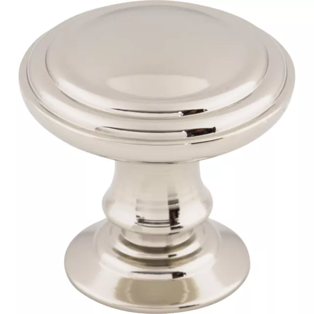 Top Knobs Cabinet  Reeded Knob 1 1/4 Inch Polished Nickel