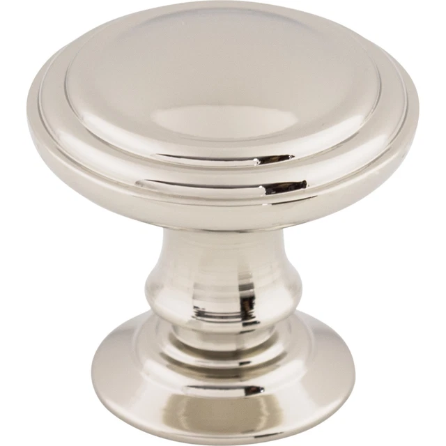 Top Knobs Cabinet  Reeded Knob 1 1/4 Inch Polished Nickel