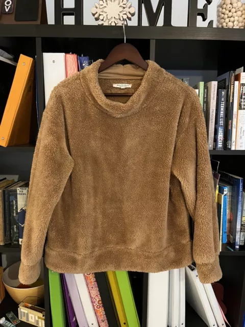 Workshop Republic Clothing Faux Fur Brown Sweater. Size Large