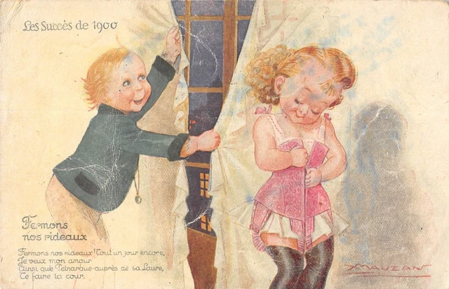 Carte Postale Ancienne – Illustrateur Mauzan – Femme élégante – Paris – Années 1900