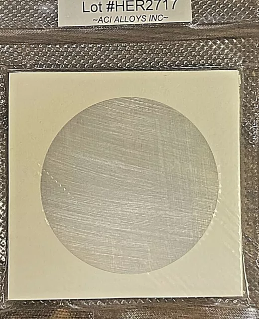 Silver SEM target: Ag 99.99% pure, 60mm diameter x 0.1mm thick