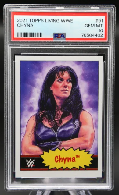 2021 Topps Living Set WWE CHYNA #91 PSA 10 Gem Mint POP 1! PR /596 💎