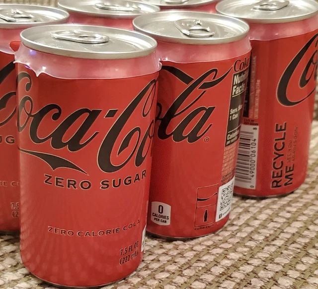 COCACOLA ZERO SUGAR DISCONTINUED 7.5 Cans Together Plastic RING Coke