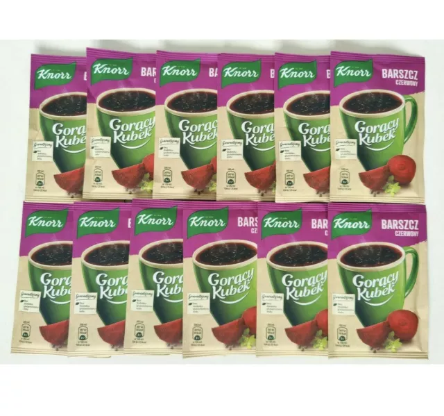 12 x KNORR Instant Beetroot Soup Borsch Fast Preparation Sachets