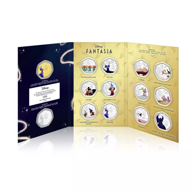 DISNEY GIFTS FANTASIA 80th Anniversary 50p Coin The Sorcerer's