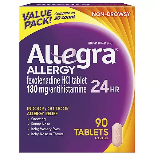 Allegra Adult 24 Hr Allergy Tablets 180mg 90 Tablets Exp 02 2024 23 95 Picclick