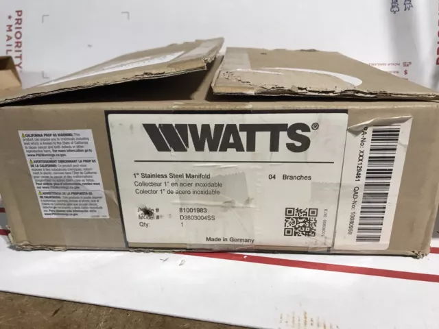 Watts D3803004ss Flowmeter Manifold,Metal,Stainless Steel