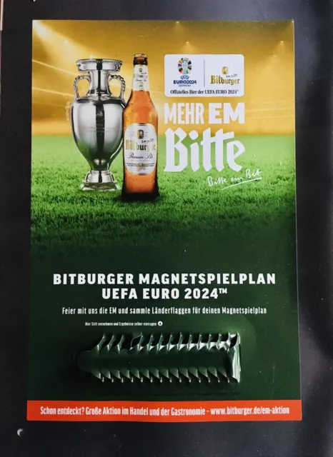 Bitburger Magnetspielplan UEFA EM 2024 mit Stift Spielplan Fußball (51,3 x 37cm)