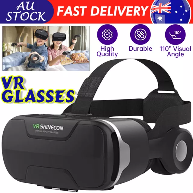 3D Google VR Box Headset Virtual Reality Glasses Smart Phone AU