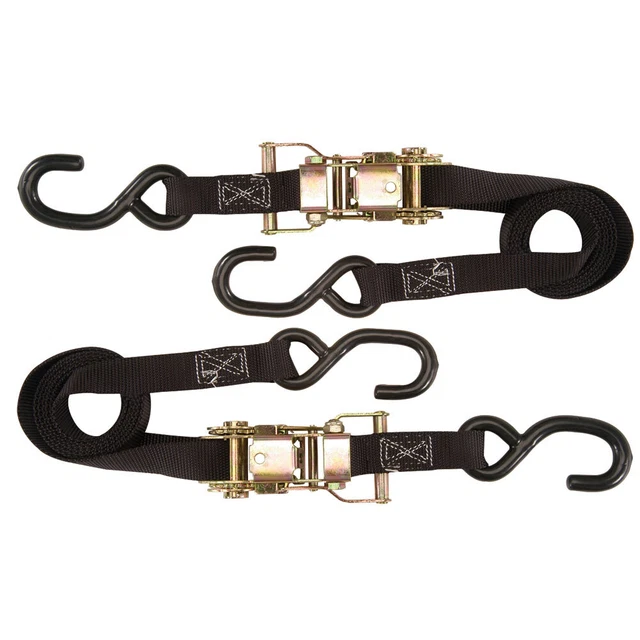 Rider Cargo Ratchet Tie Downs w/Nylon Straps  Black RC-1908